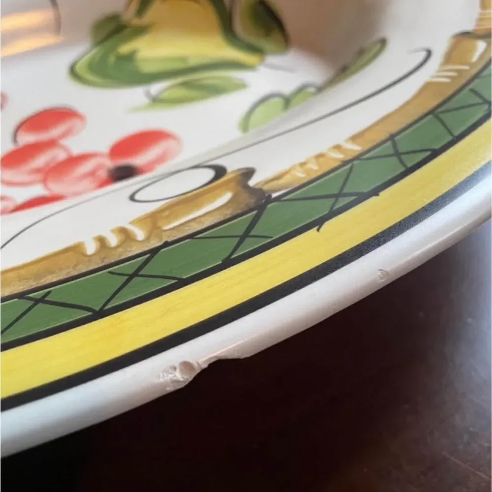 Antica Fornace Very Large Ceramic Serving Dish w/Colorful Design Made In Italy
